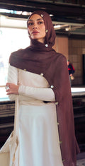 The Shell Button Hijab-Brown